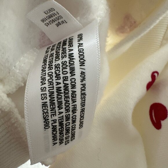 Women’s Size M Crop Sweater Heart Print Ivory Pink Trending Casual Sweater’s - Picture 8 of 8